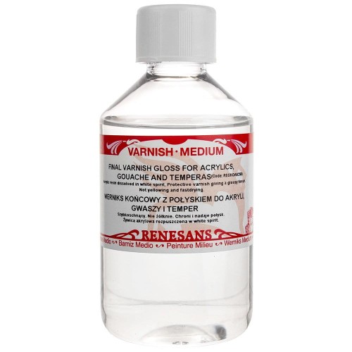 Werniks końcowy z połyskiem do akryli, gwaszy i temper Renesans - 250 ml #1
