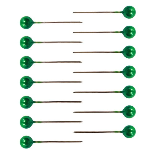Szpilki dekoracyjne perłowe 22mm - 100 sztuk zieleń #1