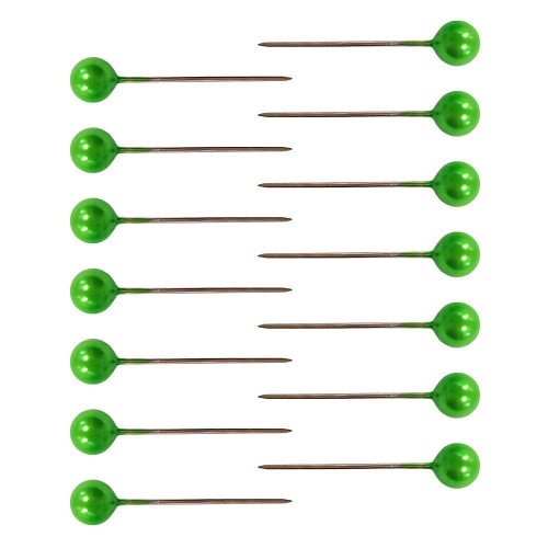 Szpilki dekoracyjne perłowe 22mm - 100 sztuk jasna zieleń #1
