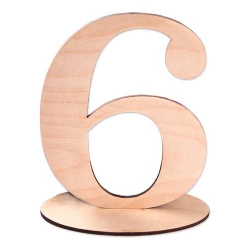 Drewniana cyfra na podstawce 15cm - "6" Decor #1