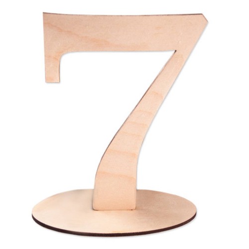 Drewniana cyfra na podstawce 15cm - "7" Decor #1