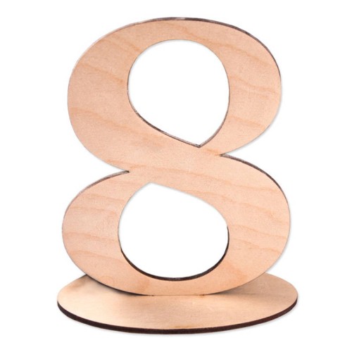 Drewniana cyfra na podstawce 15cm - "8" Decor #1