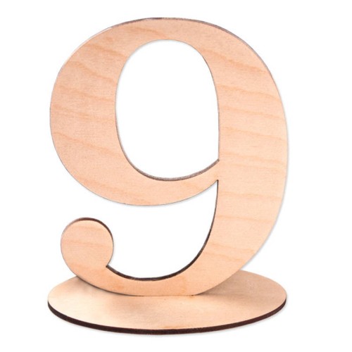 Drewniana cyfra na podstawce 15cm - "9" Decor #1