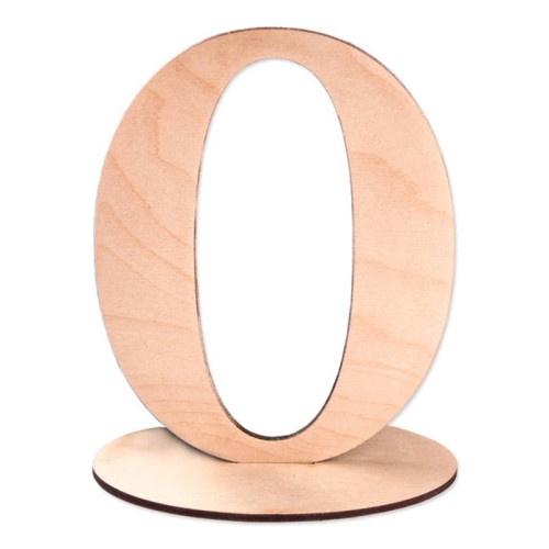 Drewniana cyfra na podstawce 15cm - "0" Decor #1