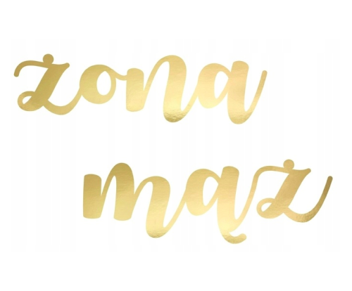 Ozdoby na krzesła na wesele złote - mąż żona #1