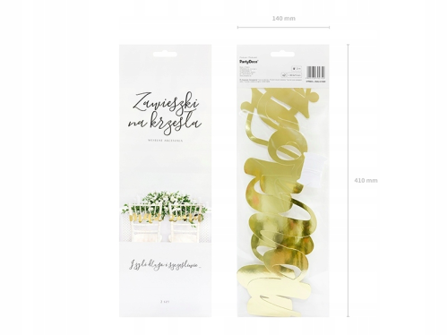 Ozdoby na krzesła na wesele złote - mąż żona #2