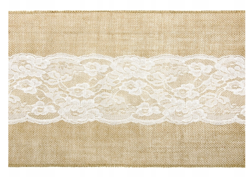 Bieżnik jutowy z koronką 28 cm 275 cm #1