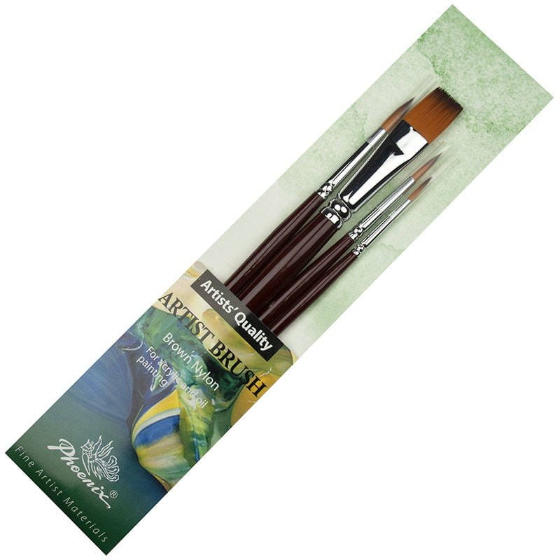 Zestaw pędzli nylonowych Phoenix - 4 sztuki #3
