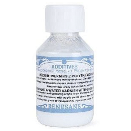 Medium + werniks wodny z połyskiem do akryli Renesans - 100 ml #1