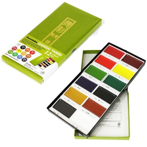 Japońskie farby akwarelowe - Gansai Tambi - 12szt #2