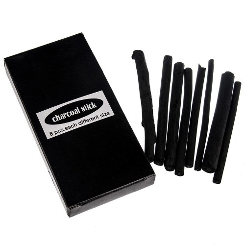 Węgiel naturalny kreślarski pręciki 8 szt. 3-8 mm #1