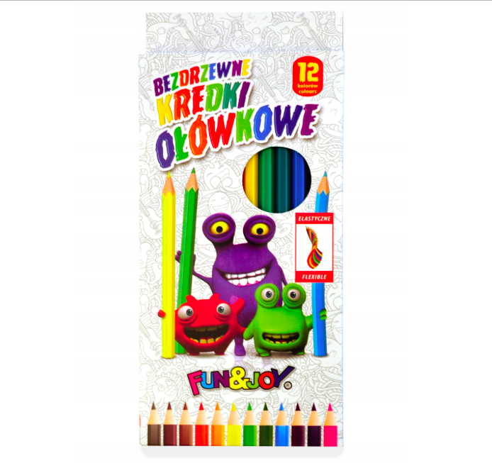 Kredki ołówkowe 12 kolorów Fun&Joy #1