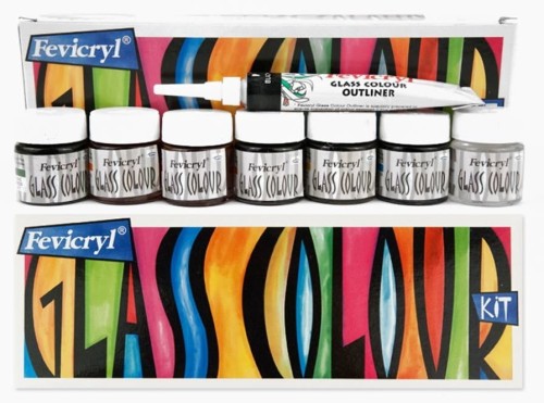 Farby do szkła farba 7 x 10ml + konturówka zestaw #1
