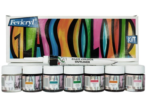 Farby do szkła farba 7 x 10ml + konturówka zestaw #2