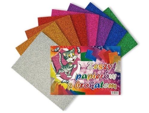 Blok papierów brokatowych - 25 x 17,5 cm, 8 arkuszy #1