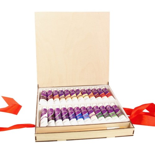 Kasetka drewniana na farby 24x12ml Decor #2