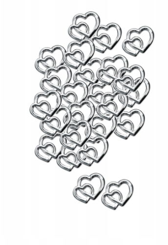 Aplikacje serca serduszka srebrne 10 mm 25 szt. #1