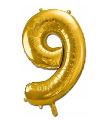 Balon foliowy XXL złoty - cyfra 9 #1