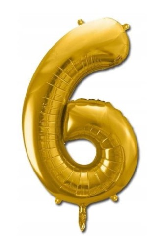 Balon foliowy XXL złoty - cyfra 6 #1