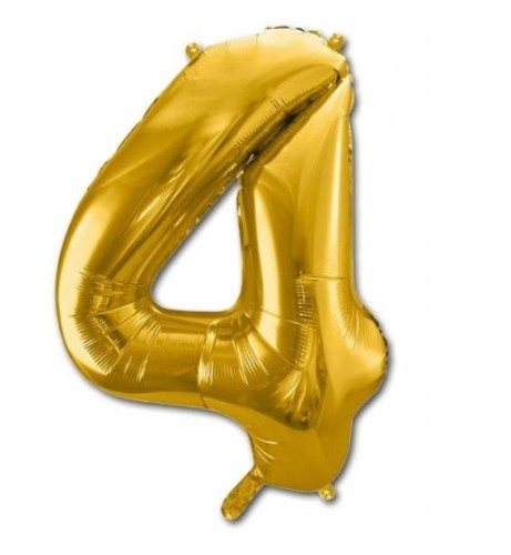 Balon foliowy XXL złoty - cyfra 4 #1