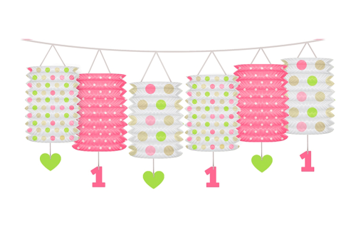 Girlanda z lampionami na roczek - mix kolorów 3,6m #1