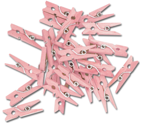 Spinacze, klamerki  drewniane różowe 3cm - 20szt  #1