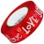 Wstążka satynowa czerwona 25mm napis LOVE 05 red #1