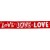 Wstążka satynowa czerwona 25mm napis LOVE 05 red #2
