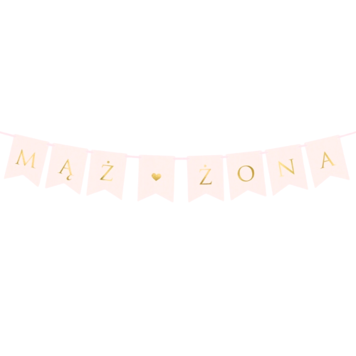 Baner weselny złoto różowy - mąż żona - 110cm #1