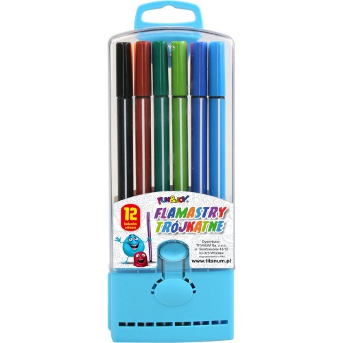Flamastry zestaw 12 szt trójkątne #1