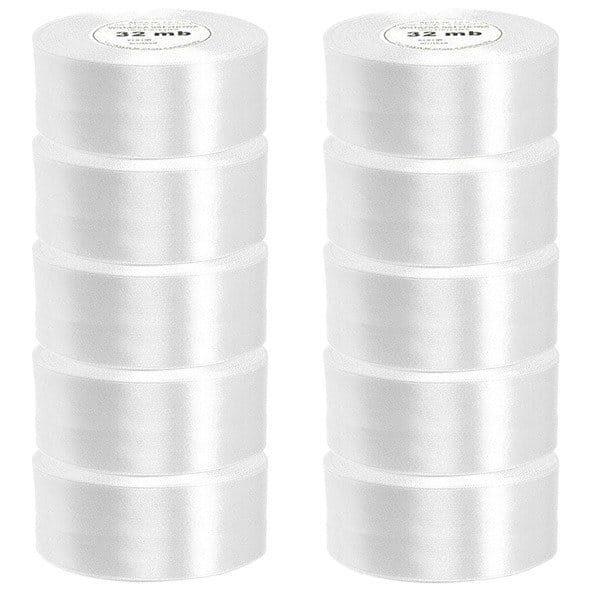 Wstążka satynowa biała 50mm - 32mb - 10szt #1