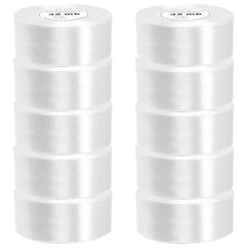 Wstążka satynowa biała 50mm - 32mb - 10szt #1