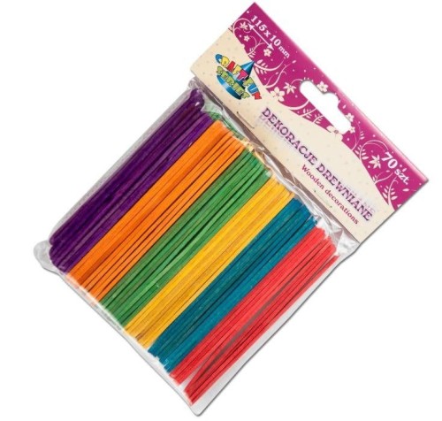 Drewniane patyczki kolorowe - 70szt #1