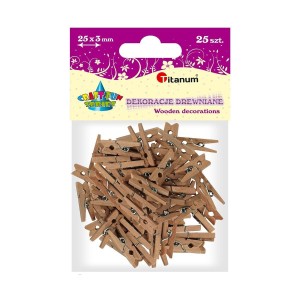 Spinacze, klamerki  drewniane dekoracyjne 30 mm - 25 szt. #1