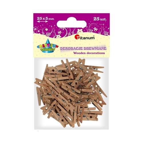 Spinacze, klamerki  drewniane dekoracyjne 30 mm - 25 szt. #1