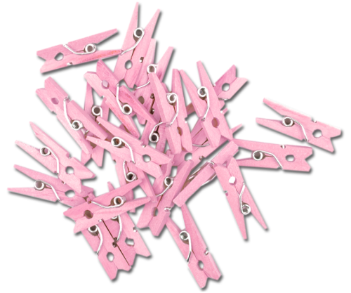 Spinacze, klamerki  2,5 cm drewniane różowe 25 szt. #1