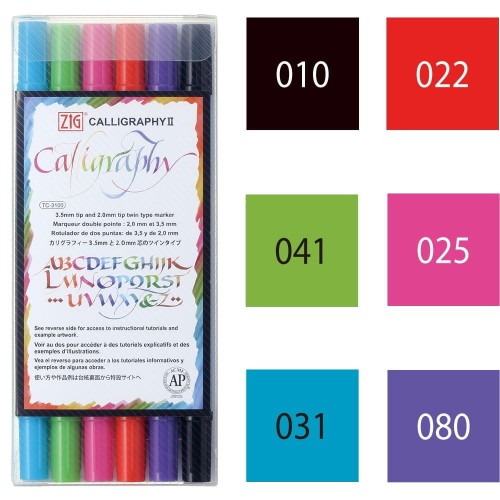 Zestaw pisaków do kaligrafii ZIG CALLIGRAPHY II  - 6szt #1