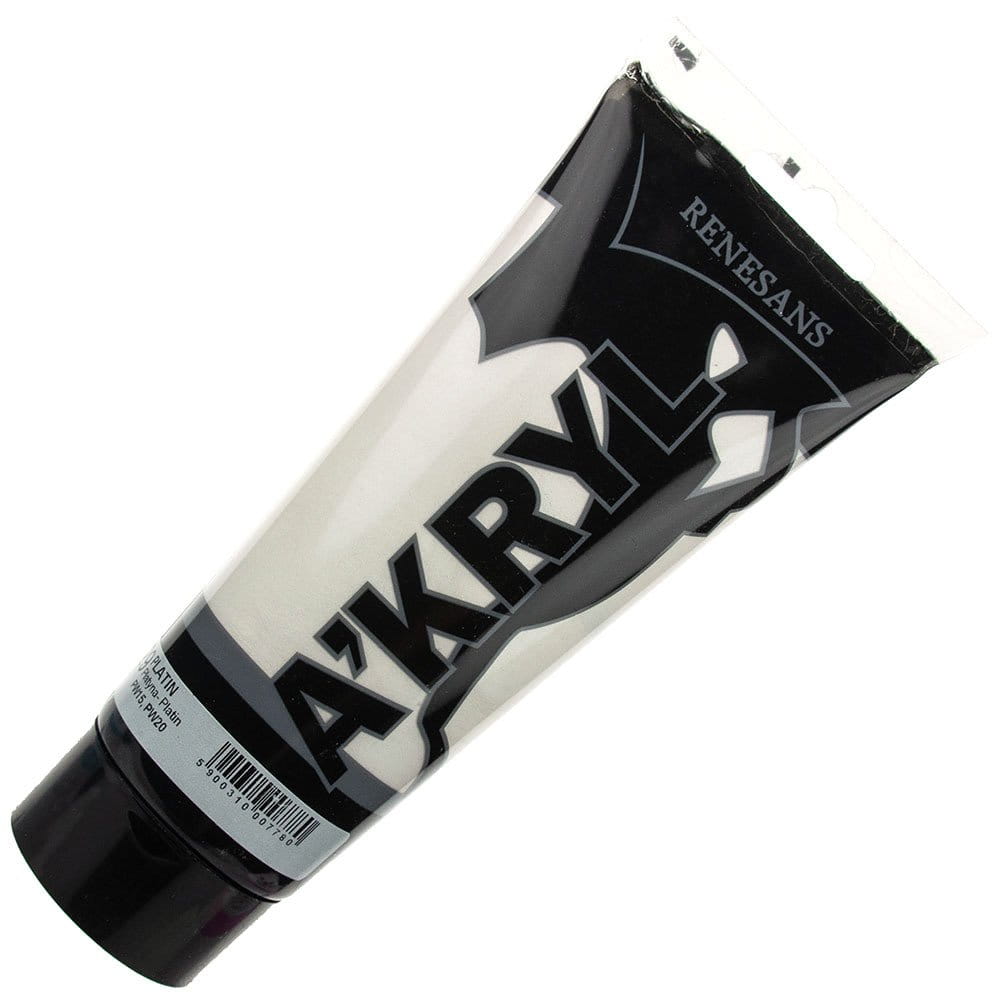 Farba akrylowa metaliczna Renesans 200ml - 29 biel platynowa #1
