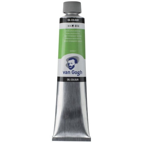 Farba olejna Talens Van Gogh 200 ml - 614 Permanent green Medium #1