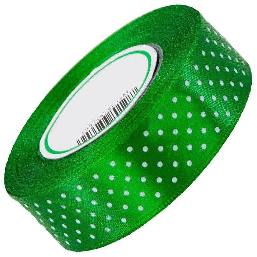 Wstążka w kropki 25 mm 23 m 28 true green #1