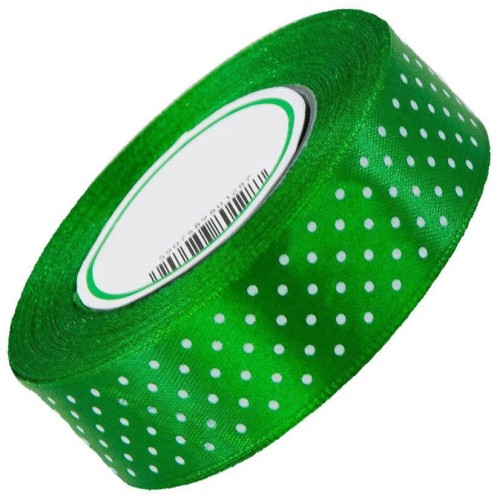 Wstążka w kropki 25 mm 23 m 28 true green #1