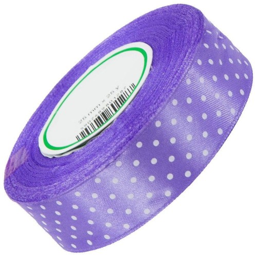 Wstążka w kropki 25 mm 23m - 41 lilac #1