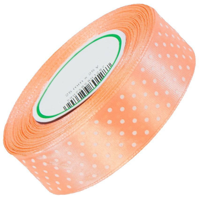 Wstążka w kropki 25 mm 23m - 77 salmon #1
