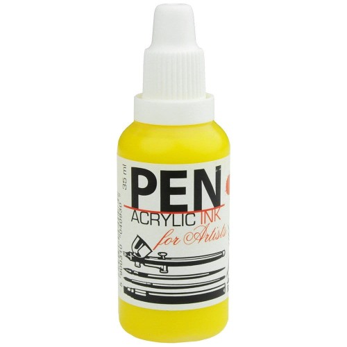 Tusz akrylowy PEN do aerografu 35 ml 03 - Żółty trwały #1