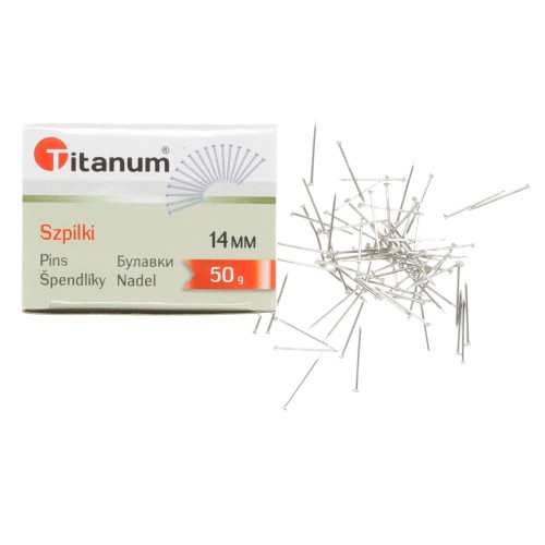 Szpilki krawieckie krótkie 14mm 50g Titanum #1