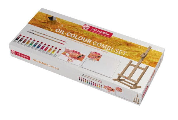 Zestaw malarski farby olejne 12x12ml + sztaluga + podobrazie #3