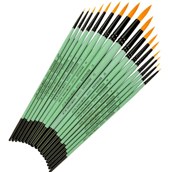 Zestaw pędzli okrągłych syntetycznych Renesans - 17 sztuk (nr 10/0 - 12) #1