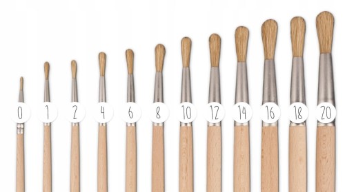 Zestaw pędzli okrągłych szczecinowych LOVEART - 12 sztuk (nr 0-20) #2
