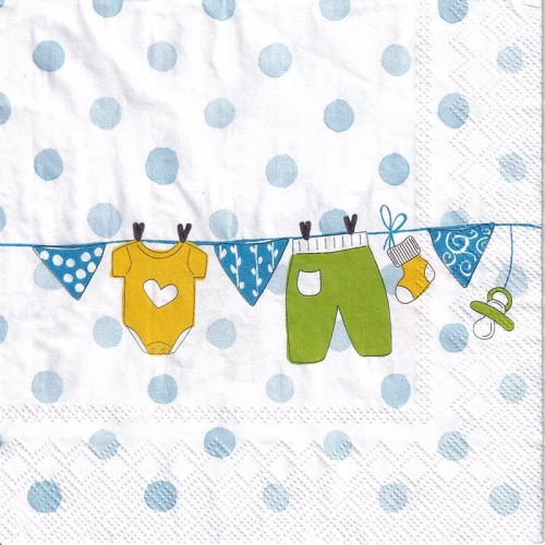 Serwetka 33x33cm - Baby is Coming light blue #1