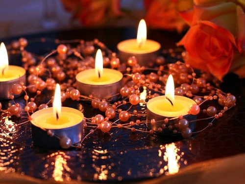 Girlanda perłowa pomarańcz 1,3 m #2